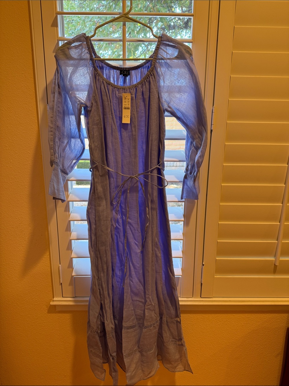 Jcrew Light Blue Women's Maxi Dress with Tie Waist